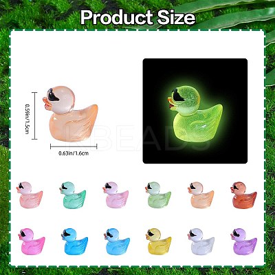120Pcs 12 Colors Mini Luminous Resin Sunglasses Duck Display Decorations RESI-SZ0003-33-1