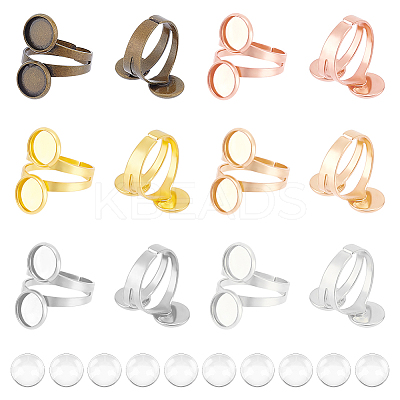DIY Blank Dome Finger Ring Making Kit DIY-UN0004-12B-1