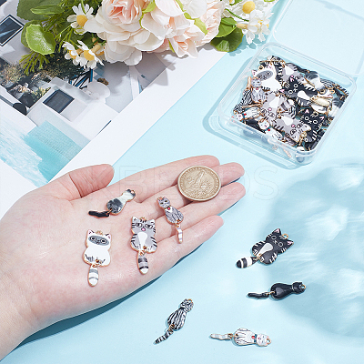 32Pcs 8 Styles Alloy Enamel Pendants FIND-WR0012-14-1
