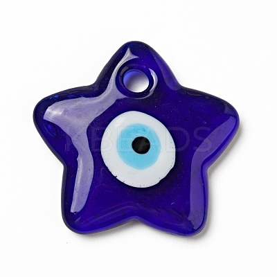 Handmade Evil Eye Lampwork Pendants LAMP-G153-01-1