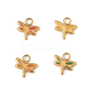 304 Stainless Steel Enamel Charms STAS-P396-15G-M-1