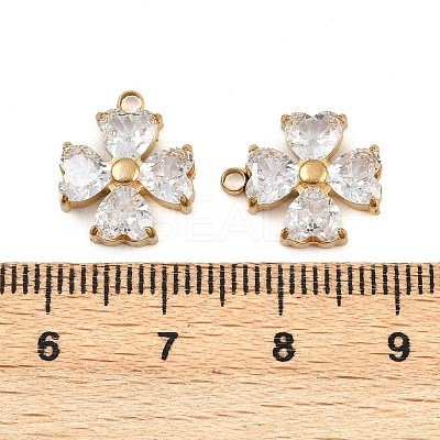 304 Stainless Steel Micro Pave Cubic Zirconia Pendants STAS-I352-07G-B01-1