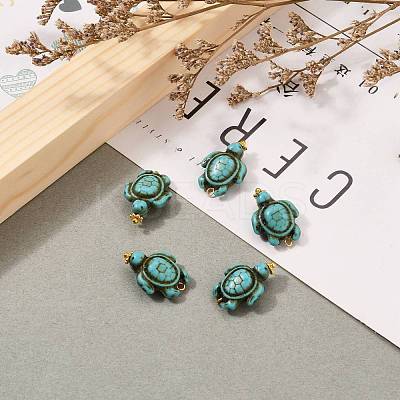 Dyed Synthetic Turquoise Pendants PALLOY-JF00557-1