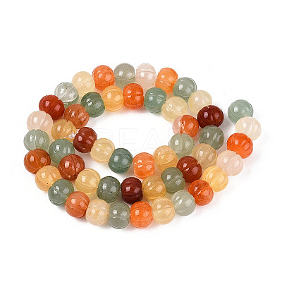 Natural Golden Silk Jade & Green Aventurine & Red Aventurine Beads Strands G-T144-A09-01-1
