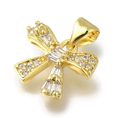 Rack Plating Brass Micro Pave Cubic Zirconia Charms KK-G500-14A-G-1