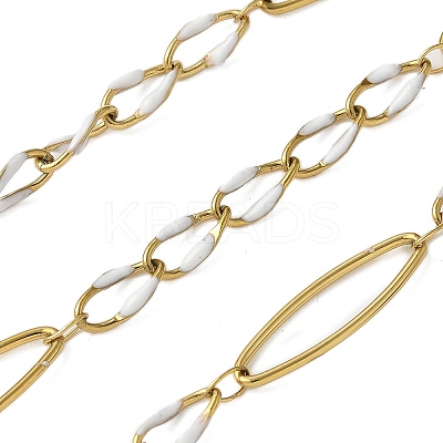 304 Stainless Steel Enamel Link Chains CHS-U003-01G-02-1