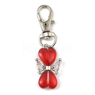 Angel Glass Pendant Decoration HJEW-JM01188-1