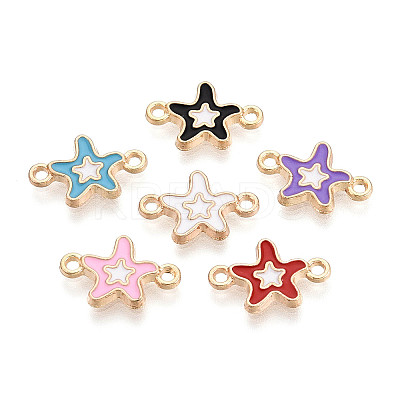 Alloy Enamel Connector Charms PALLOY-N181-12KCG-1
