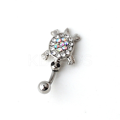 Tortoise 316 Surgical Stainless Steel with Rhinestone Belly Rings FS-WG77A27-01-1