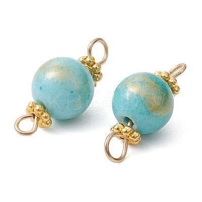 Natural Mashan Jade Connector Charms PALLOY-YW0001-57-1