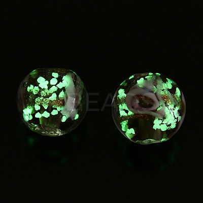 Luminous Handmade Gold Sand Lampwork Beads LAMP-T021-03B-1
