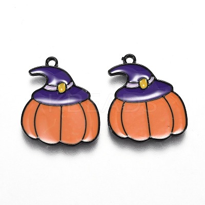 Autumn Theme Alloy Enamel Pendants X-ENAM-J649-07B-1
