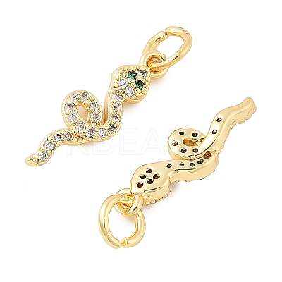 Brass Micro Pave Cubic Zirconia Pendants KK-U056-07G-1