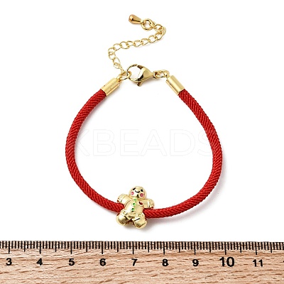 Christmas Nylon Cord Bracelets BJEW-L715-02G-01-1