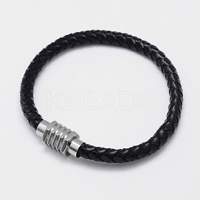 Braided Leather Cord Bracelets BJEW-I199-08-1