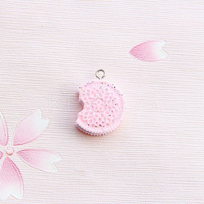 Opaque Resin Glitter Imitation Food Pendants FS-WG69156-01-1