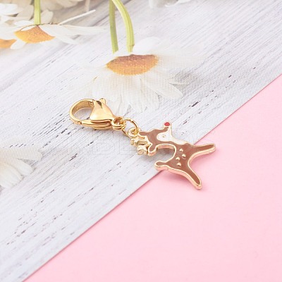 Christmas Theme Alloy Enamel Pendants HJEW-JM00427-01-1