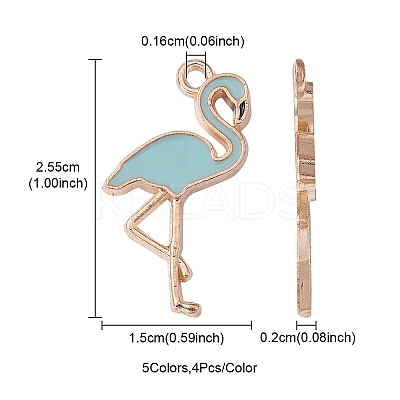 20Pcs 5 Colors Alloy Enamel Pendants ENAM-YW0003-20-1