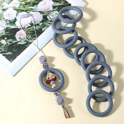 9Pcs Ring Food Grade Eco-Friendly Silicone Focal Beads JX895E-1