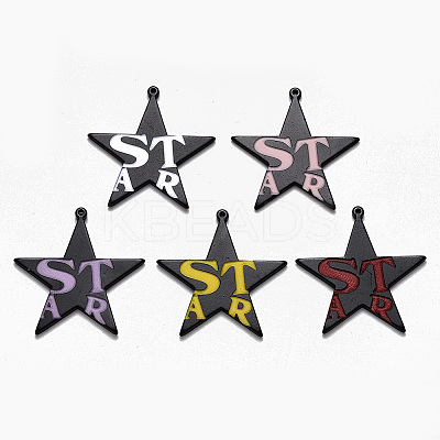 Spray Painted Cellulose Acetate(Resin) Pendants X-KY-R018-03-1