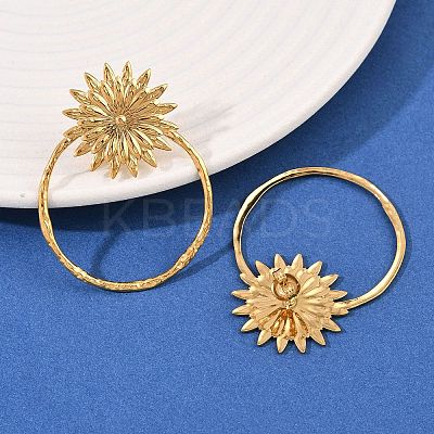 304 Stainless Steel Flower Stud Earrings EJEW-I320-16G-1
