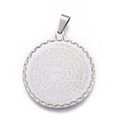 Non-Tarnish 304 Stainless Steel Pendants STAS-O120-04P-1