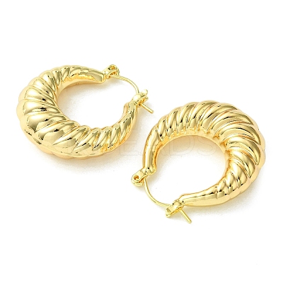 Brass Hoop Earrings for Women EJEW-D094-01G-1