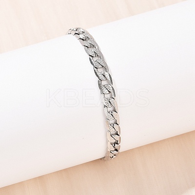 304 Stainless Steel Curb Chain Bracelets for Women BJEW-G757-14P-1