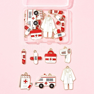18Pcs 7 Styles Medical Theme Alloy Enamel Pendants FIND-FS0004-36-1