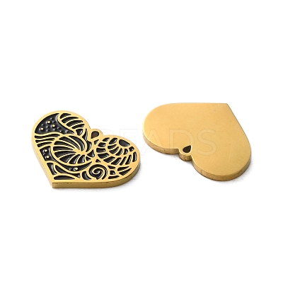 Ion Plating(IP) 304 Stainless Steel Black Enamel Pendants STAS-M102-67G-1