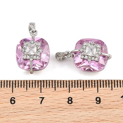 Brass Pave Cubic Zirconia Pendants CU-CBAA6E8-02P-1