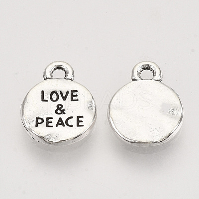 Tibetan Style Alloy Pendants X-TIBEP-T009-24AS-RS-1