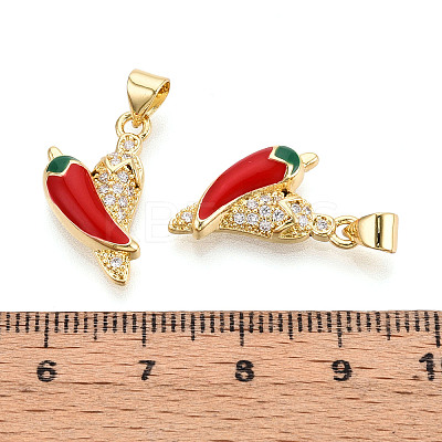 Brass Micro Pave Cubic Zirconia Pendants KK-N265-10G-1