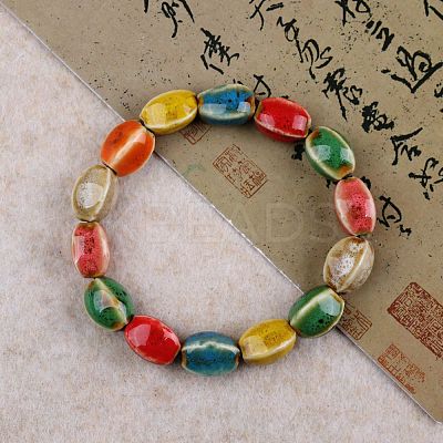 Handmade Porcelain Beaded Stretch Bracelets for Women FS-WG726AB-06-1