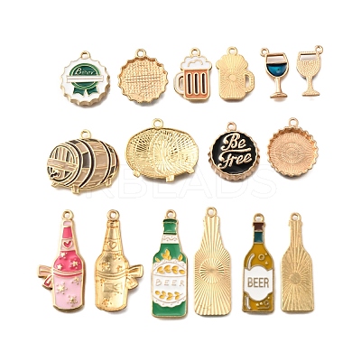 16Pcs 8 Styles Oktoberfest Alloy Enamel Pendants ENAM-FP0001-83-1
