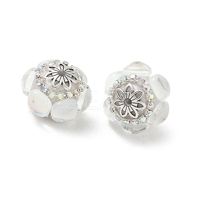 Acrylic Rhinestone Rondelle Beads CLAY-NH0003-02AS-07-1