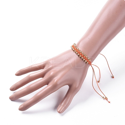 Electroplate Glass Seed Bead Braided Bracelets BJEW-JB04789-1