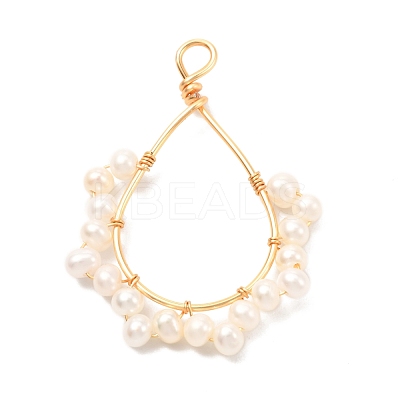 Natural Cultured Freshwater Pearl Pendants PALLOY-JF01035-1