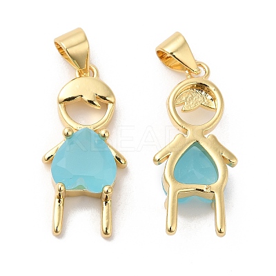 Brass Pendants ZIRC-L103-009G-1