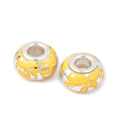 Opaque Resin Rondelle European Beads RESI-Z046-03F-1