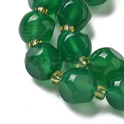 Natural Green Onyx Agate(Dyed & Heated) Beads Strands G-K387-A05-02-1