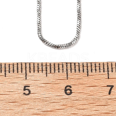1MM 304 Stainless Steel Twisted Square Snake Chain Necklaces for Women NJEW-B131-09P-1