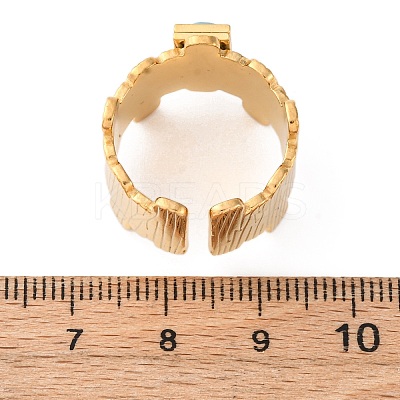 304 Stainless Steel Adjustable Open Cuff Rings LS-RJEW-K294-01G-1