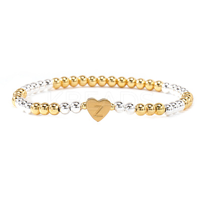 Brass Beads Stretch Bracelets for Women CW0227-18-1