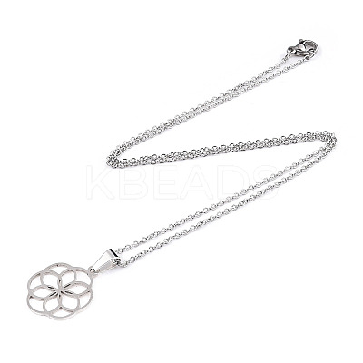 Non-Tarnish 201 Stainless Steel Pendant Necklaces NJEW-S105-JN599-45-1-1