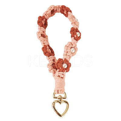 Cotton Braided Flower Pendant Decorations AJEW-TAC0030-032G-13-1