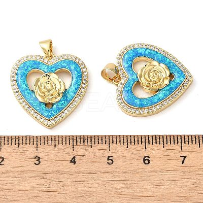 Rack Plating Brass Micro Pave Cubic Zirconia Pendants KK-P268-11A-G-1