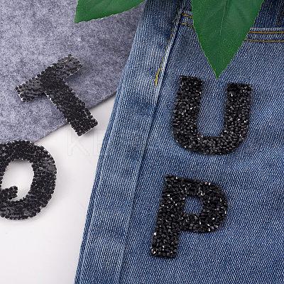 Alphabet Rhinestone Patches FW-TAC0001-01E-1