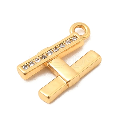 Brass Micro Pave Cubic Zirconia Charms KK-C117-12G-H-1