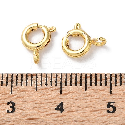 Rack Plating Brass Spring Ring Clasps KK-F090-22G-1